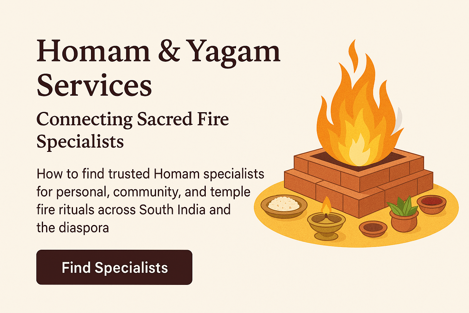 Homam fire ritual being performed