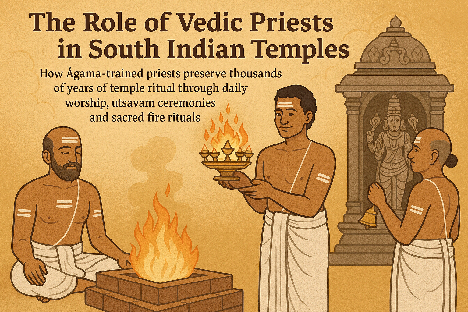 Vedic priest performing pooja at temple